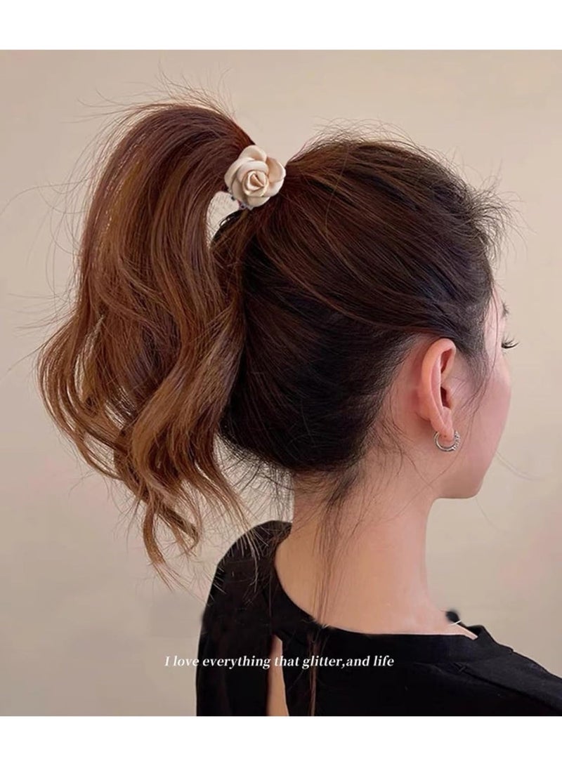 ChicAbode 3 Packs Hair Clip Medium 1.61 Inch, Small Hair Claw Clips for High Ponytail, Fashion Flower Hair Clips, Shark Hair Clips for Thick Thin Long Hair Pink Rose - Image 4